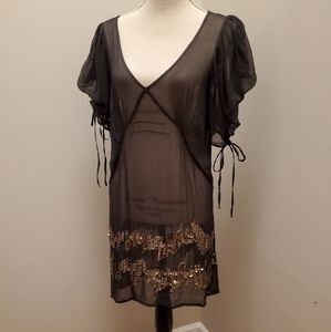 Black Sheer Dress w Embellishment S
